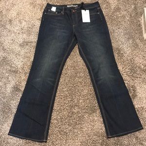BNWT-dark denim “curvy bootcut” jeans.